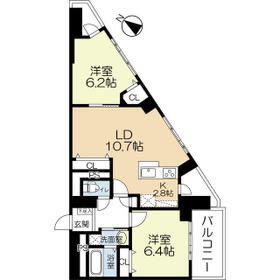 福岡市中央区地行のマンションの間取り