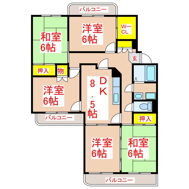 ロイヤルハイツ清水の間取り