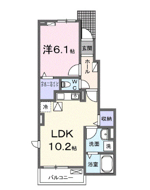 常滑市虹の丘のアパートの間取り