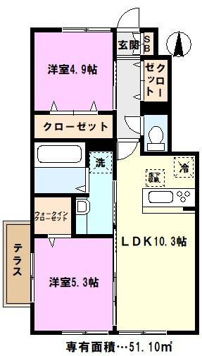 川口市大字石神のアパートの間取り