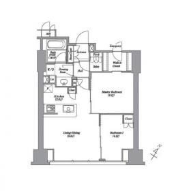 港区高輪のマンションの間取り