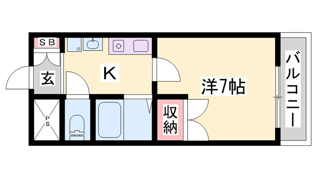 神崎郡福崎町山崎のマンションの間取り