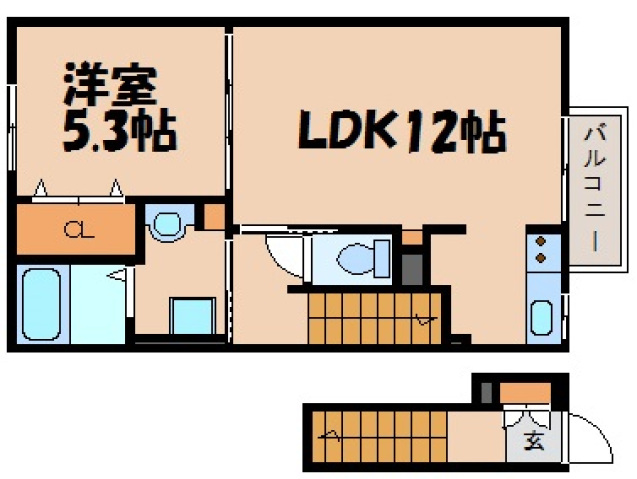 【広島市安芸区瀬野のアパートの間取り】