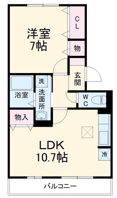 千葉市稲毛区萩台町のアパートの間取り