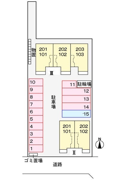 【安来市飯島町のアパートの駐車場】