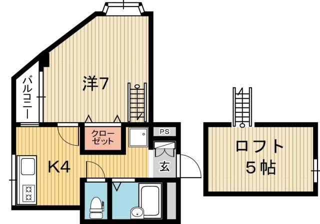 高知市八反町のマンションの間取り