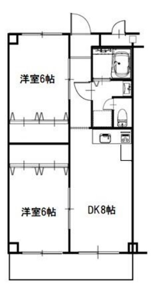 玉野市築港のマンションの間取り