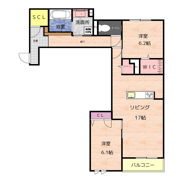 名古屋市昭和区広瀬町のマンションの間取り