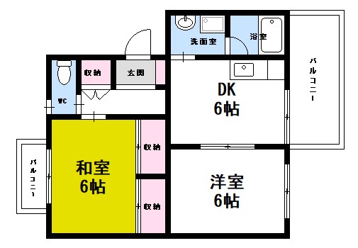 広島市西区井口のマンションの間取り