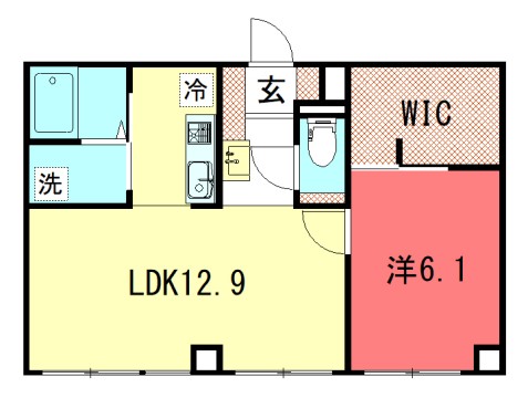 京都市左京区下鴨西林町のマンションの間取り