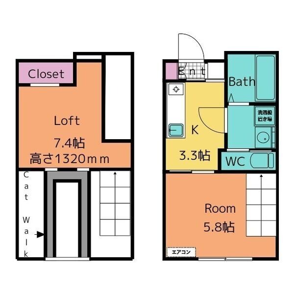 西尾市今川町のアパートの間取り