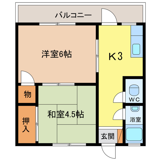 徳島市幟町のマンションの間取り