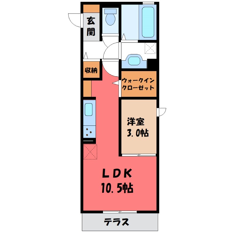 足利市田中町のアパートの間取り