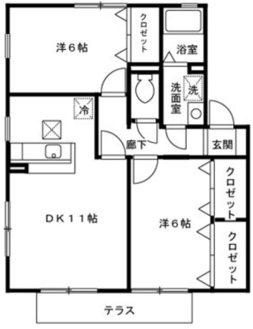 メイプルタウン川越的場Dの間取り