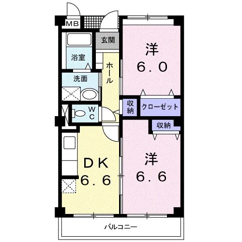 尾道市西則末町のマンションの間取り