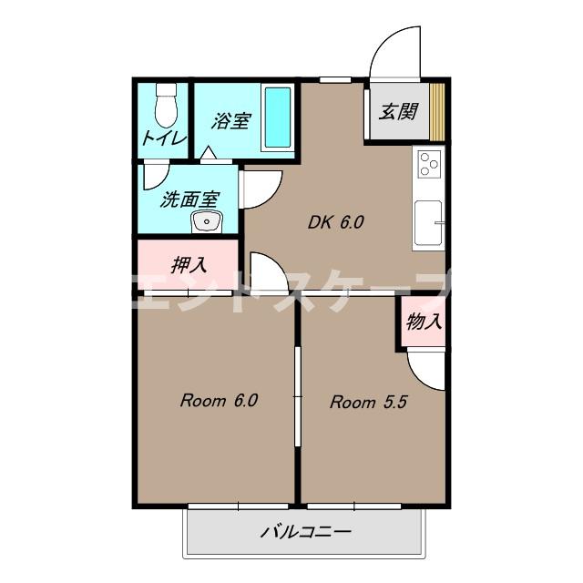 前橋市大前田町のアパートの間取り