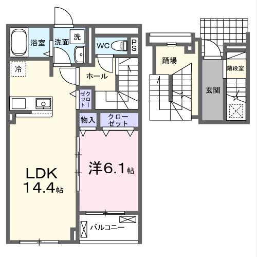 上益城郡益城町大字広崎のアパートの間取り