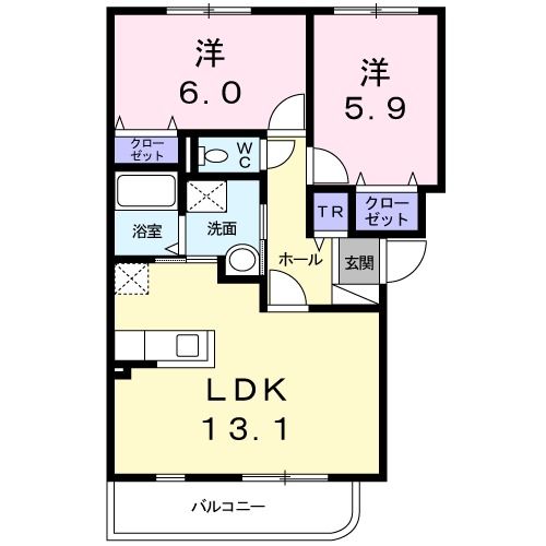 旭川市永山一条のマンションの間取り