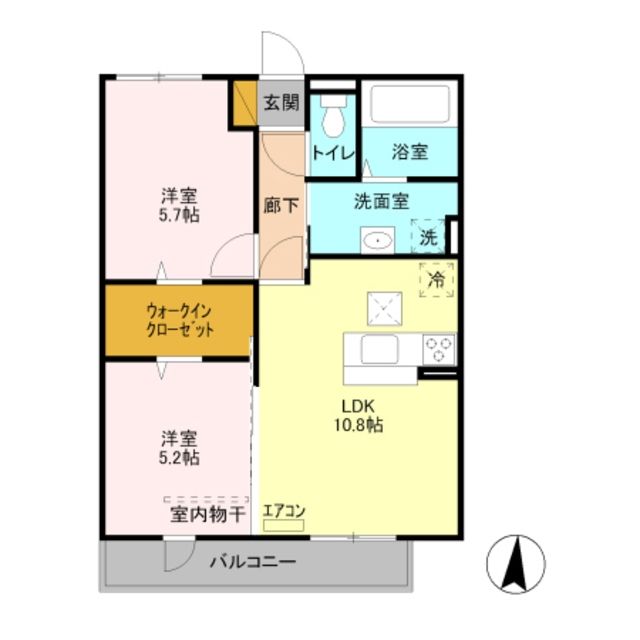 さいたま市見沼区大和田町のアパートの間取り