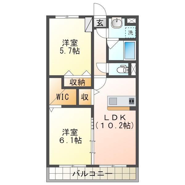 メルローズ寿北１の間取り