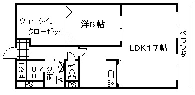 泉佐野市鶴原のマンションの間取り