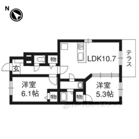 京都市伏見区横大路菅本のアパートの間取り