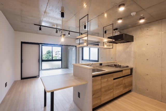 キッチン　二口コンロのカウンターキッチン