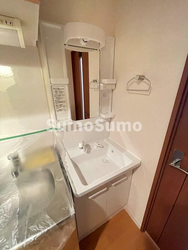 洗面設備　独立洗面化粧台が付いています