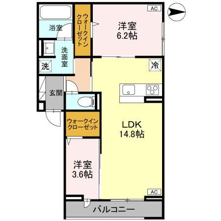 ディーカストル A棟の間取り写真