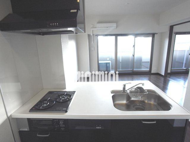 キッチン　２口ガスコンロ付きのシステムキッチンです。