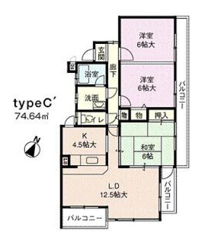 富雄サンパレスI号館の間取り写真