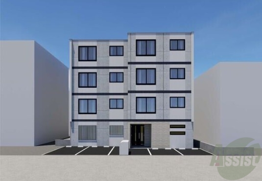 建物外観　完成予想パース　札幌市西区発寒２条「仮）発寒２－３ＭＳ」