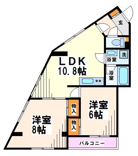 京王線 東府中駅 徒歩7分 3階建 築27年の間取り写真