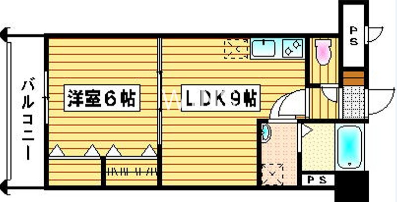 地下鉄箱崎線 呉服町駅 徒歩10分 13階建 築23年の間取り写真