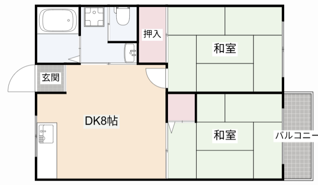 阪急京都線 高槻市駅 徒歩15分 2階建 築46年の間取り写真