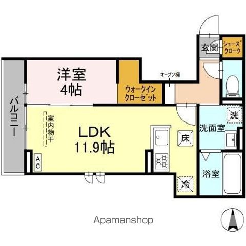 地下鉄鶴舞線 庄内通駅 徒歩7分 3階建 築2年の間取り写真