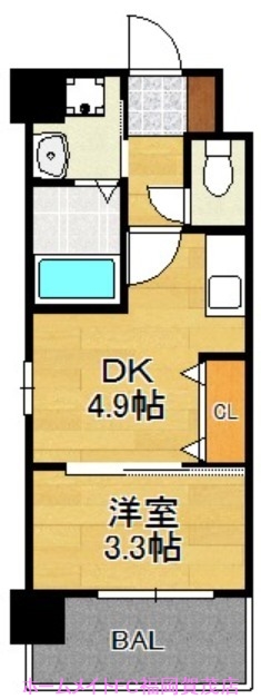 福岡市西区周船寺のマンションの間取り