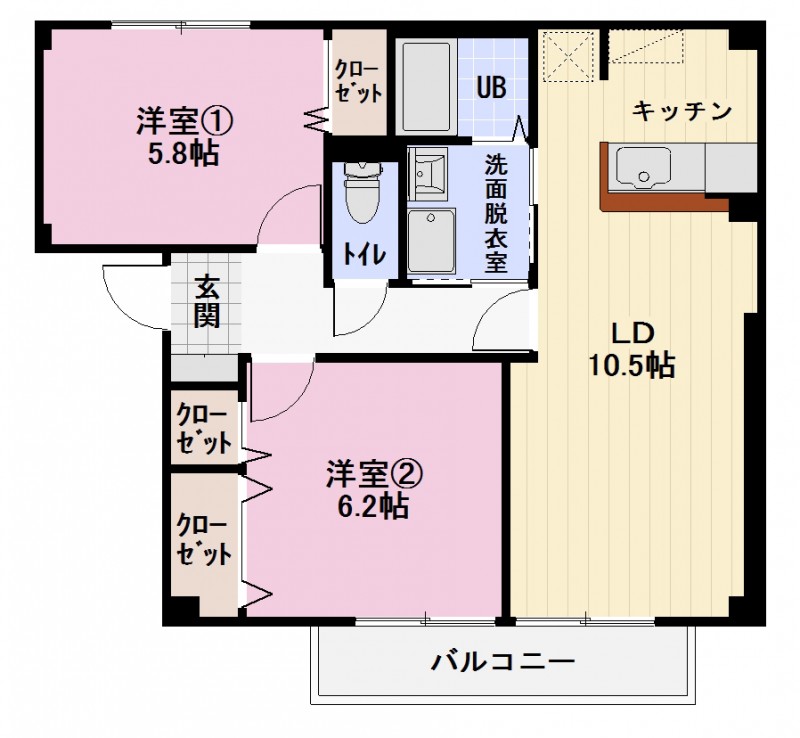 【ヴォワール三和　Ａ棟の間取り】