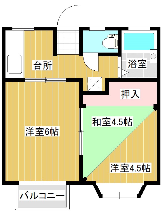 カシマポートハイツＣ棟の間取り