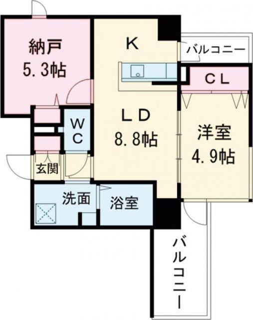 【堺市堺区市之町東のマンションの間取り】