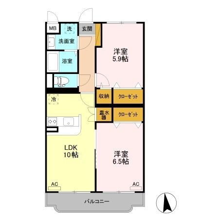 茨城県結城市大字結城（マンション）の賃貸物件の間取り