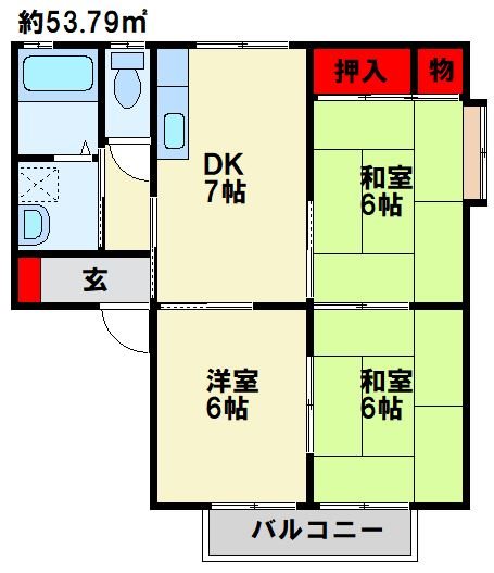 ベルクール B棟の間取り