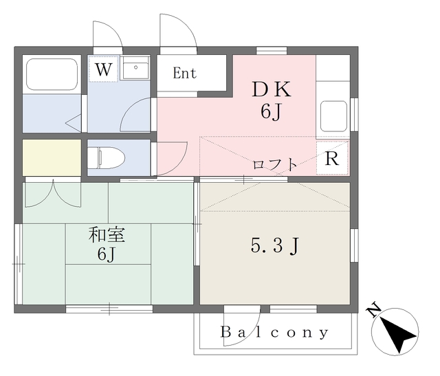 秦野市末広町のアパートの間取り