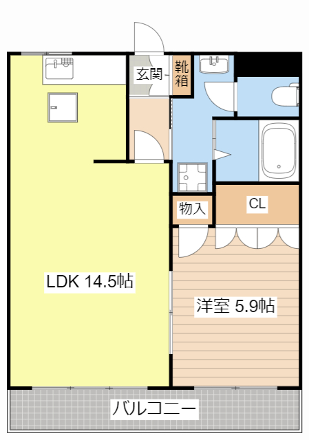 長浜市木之本町廣瀬のアパートの間取り