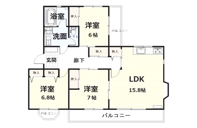 文京町ハイツ101の間取り