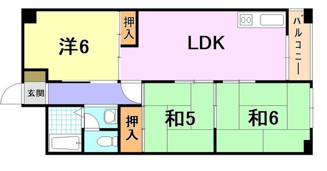 夢野ハイタウン１号棟の間取り