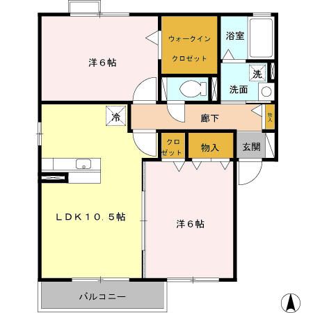 鈴鹿市三日市町のアパートの間取り