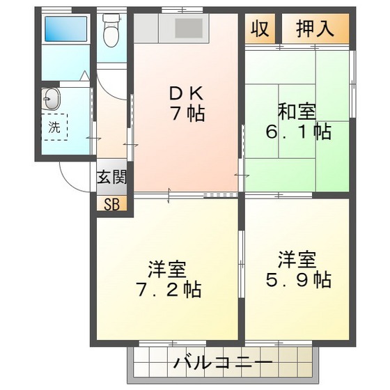 グリーンベルＢの間取り