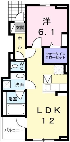 【姫路市香寺町溝口のアパートの間取り】