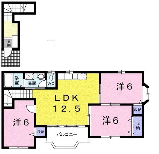 天理市指柳町のアパートの間取り